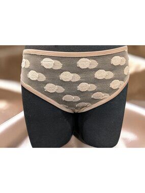 ERES BALLON BULE SATIN TRIMMED POLKA DOT LACE BRIEFS  BISCUIT US SIZE 8/40